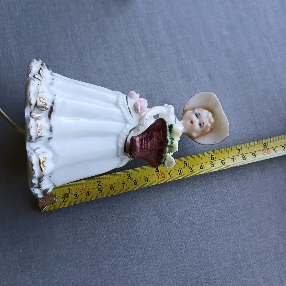CMI Chadwick Porcelain Southern Belle with roses Night Light not working VTG 50s